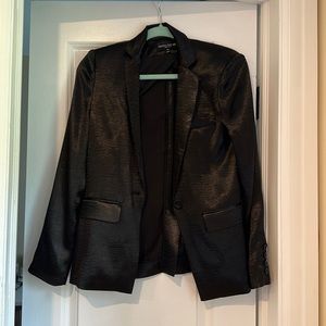 Central Park west black shiny satin like blazer